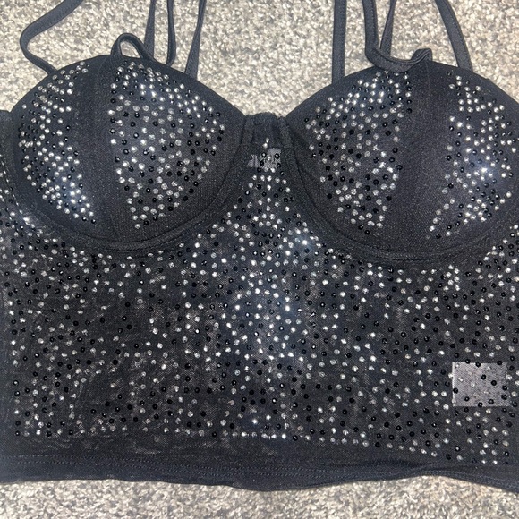 Black Rhinestone Bustier - Picture 4 of 4